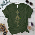 Moonlit Chakra Flow T-Shirt Mockup Military Green