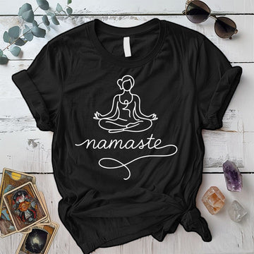 Namaste Meditation T-Shirt Mockup Black