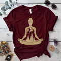 Nighttime Meditation T-Shirt Mockup Maroon