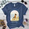 Ocean Breath Sangha T-Shirt Mockup Indigo Blue