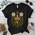 Om Bloom Serenity T-Shirt Mockup Black