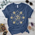 Om Dog Paws T-Shirt Mockup indigo-blue