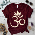 Om Lotus T-Shirt Mockup Military Green