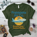 Pranayama Air Co Retro T-Shirt Mockup Military Green