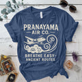 Pranayama Air Co T-Shirt Mockup Indigo Blue