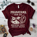 Pranayama Air Co T-Shirt Mockup Maroon