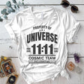 Property Of Universe T Shirt White Mockup