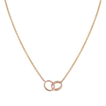 LOVE NECKLACE DOUBLE RING PINK GOLD
