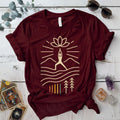 Radiant Warrior Horizon T-Shirt Mockup Maroon