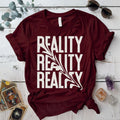 Reality T-Shirt Mockup Maroon