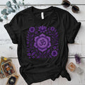 Retro Floral Crown Chakra T-Shirt Mockup Black