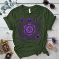 Retro Floral Crown Chakra T-Shirt Mockup Military Green