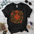 Retro Floral Root Chakra T-Shirt Mockup Black