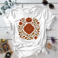 Retro Floral Root Chakra T-Shirt Mockup White