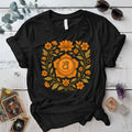 Retro Floral Sacral Chakra T-Shirt Mockup Black