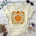 Retro Floral Sacral Chakra T-Shirt Mockup Natural