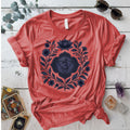 Retro Floral Third Eye Chakra T-Shirt Mockup Coral Silk