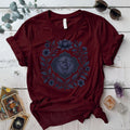 Retro Floral Third Eye Chakra T-Shirt Mockup Maroon