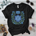 Retro Floral Throat Chakra T-Shirt Mockup Black