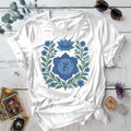 Retro Floral Throat Chakra T-Shirt Mockup White