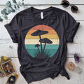 Retro Mushrooms T-Shirt Mockup Dark Heather Grey