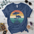 Retro Mushrooms T-Shirt Mockup Indigo Blue