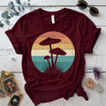 Retro Mushrooms T-Shirt Mockup Maroon