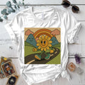 Retro Psychedelic Landscape T-Shirt Mockup White