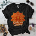 Rooted and Radiant Root Chakra T-Shirt Mockup black