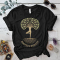 Rooted and Radiant Light T-Shirt Mockup black