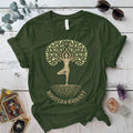 Rooted and Radiant Light T-Shirt Mockup military-green