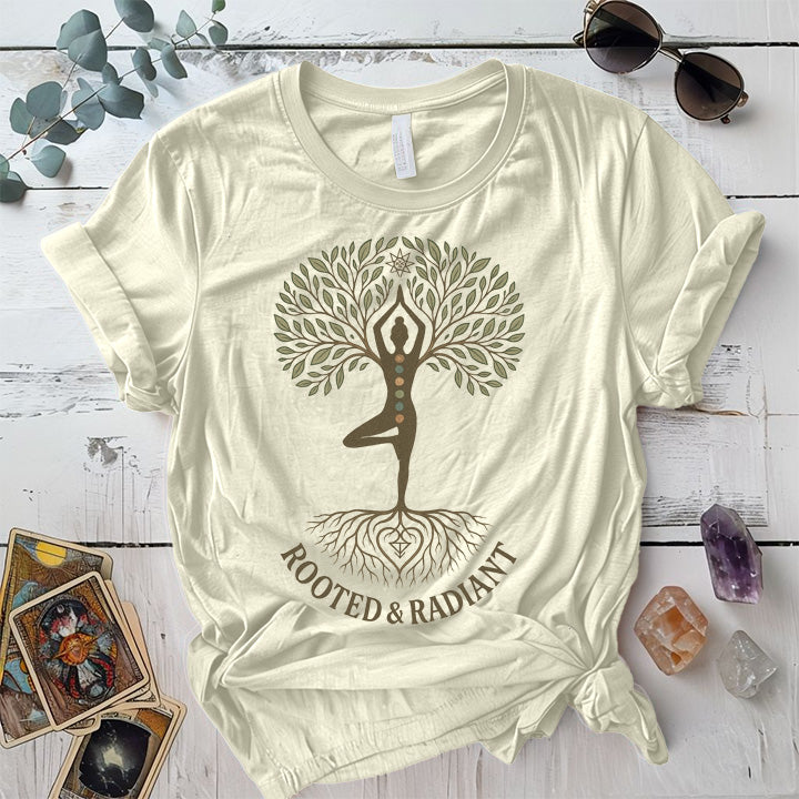 Rooted and Radiant Light T-Shirt Mockup natural