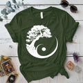 Sacred Grove of Stillness T-Shirt Mockup Military Green