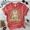 Sacred Lotus Guardian T-Shirt Mockup Coral Silk