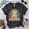 Sacred Lotus Guardian T-Shirt Mockup Dark Heather Grey