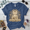 Sacred Lotus Guardian T-Shirt Mockup Indigo Blue