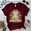 Sacred Lotus Guardian T-Shirt Mockup Maroon