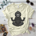 Sacred Sloth Meditation T-Shirt Mockup Natural
