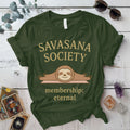 Savasana Society T-Shirt Mockup Military Green