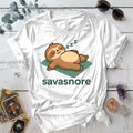 Savasnore Sloth T-Shirt Mockup White