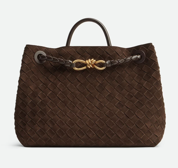 BV Andiamo Bag 32cm Brown Suede Leather