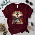 Seek Alignment T Shirt Maroon Mockup