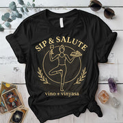 Sip and Salute T-Shirt Mockup black