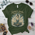 Stillness Speaks Louder Here T-Shirt Mockup Military Green