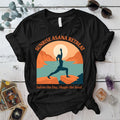Sunrise Asana Retreat T-Shirt Mockup Black