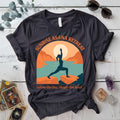 Sunrise Asana Retreat T-Shirt Mockup Dark Heather Grey