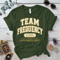 Team Frequency 528Hz T-Shirt Mockup Military Green