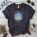 The Only Way Out Is In T-Shirt Mockup Dark Heather Grey