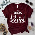 The Yogis Abbey Road T-Shirt Mockup maroon