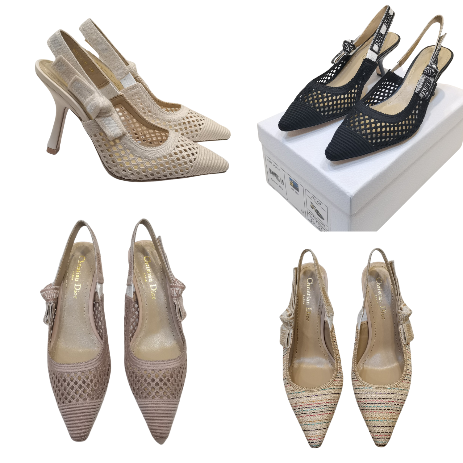 CD 25 J'Adior Slingback Heel Mesh and Leather 237890